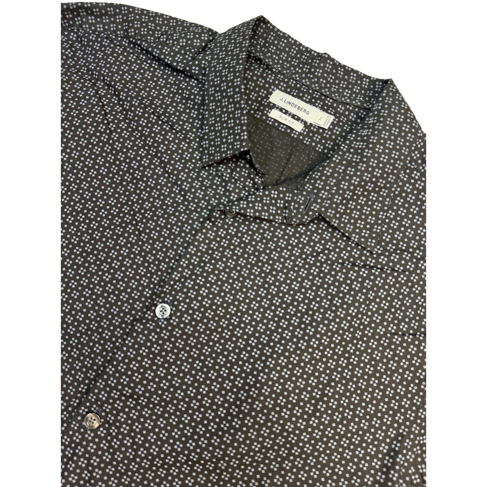 J. LINDEBERG Button Up Shirt Mens Size M Medium Slim Fit Animal Print